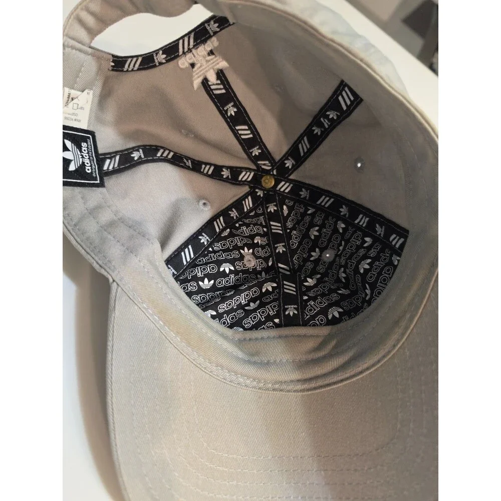 Adidas Gray 100% Cotton Adjustable Hat Cap One Size Embroidered Logo